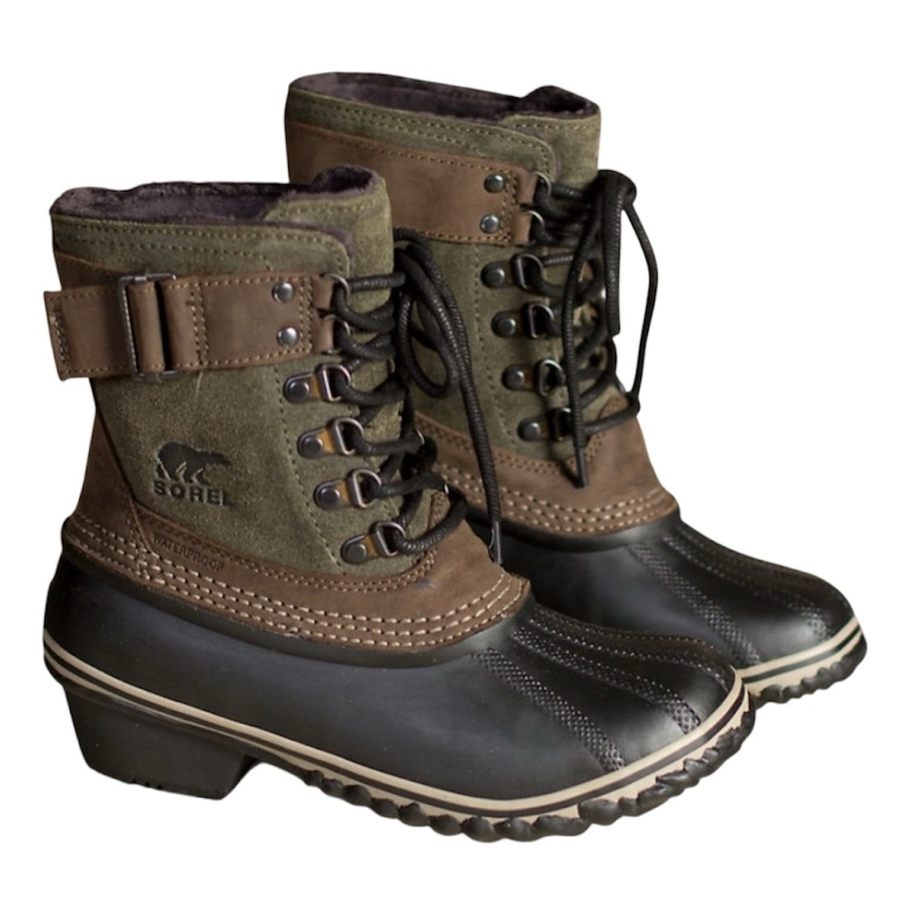 Sorel Women's Lace Up Boots - Green and Brown